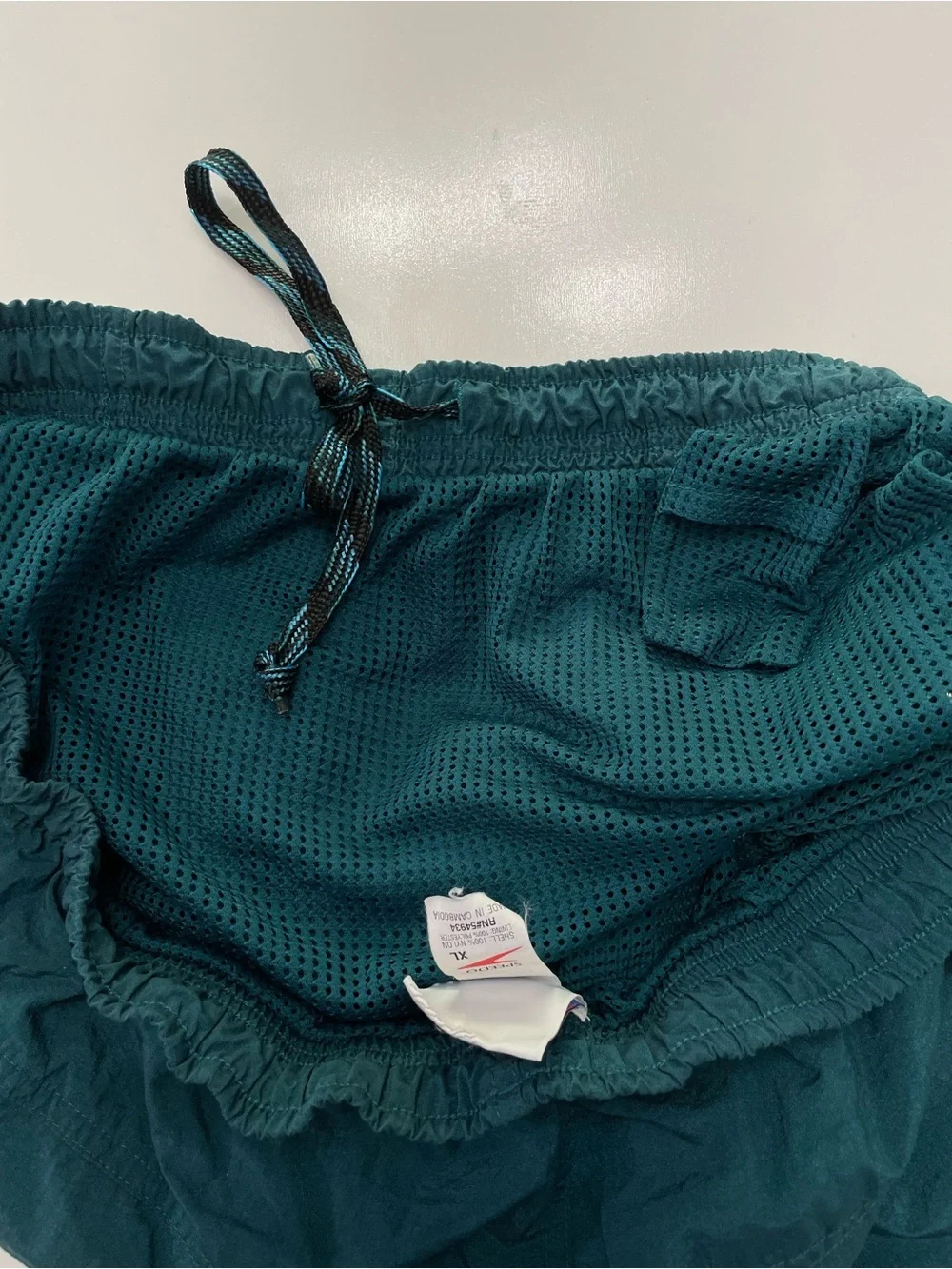 Speedo VTG Teal Swim Shorts Trunks Mens XL